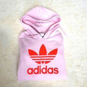 ADIDAS Women's Long Sleeve Hoodie - Pink with Neon Orange Logo - EUC! Small